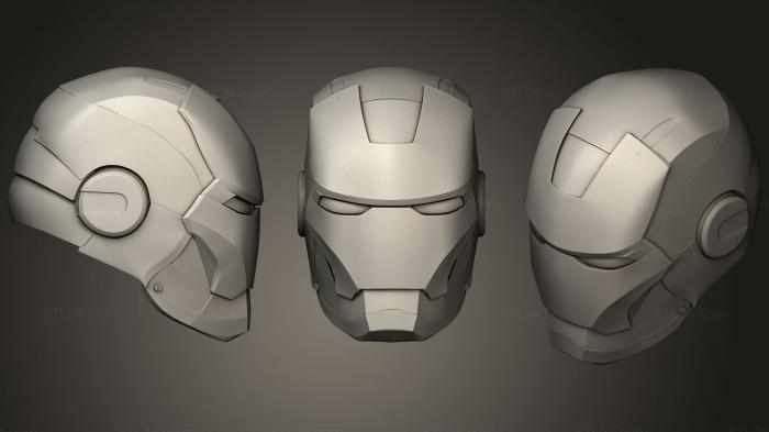 Статуэтки герои, монстры и демоны (Шлем железного человека, STKM_1474) 3D модель для ЧПУ станка